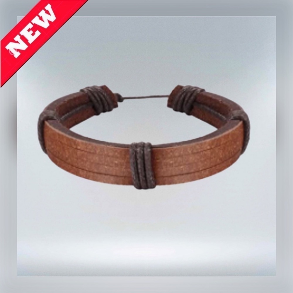 🆕 SALIMUE || Men/Women 8.5” Handmade Adjustable Leather Cuff Bracelet-